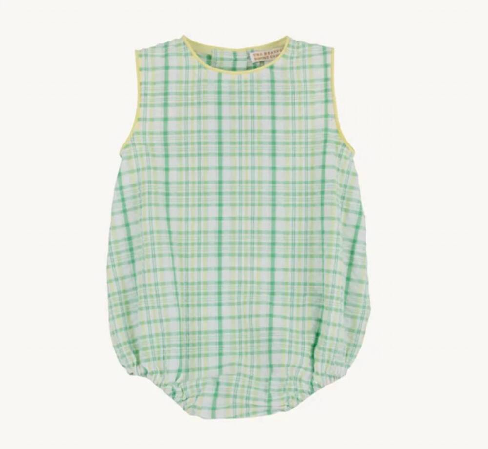 NEW THE BEAUFORT BONNET COMPANY boys' benjamin seersucker bubble in green